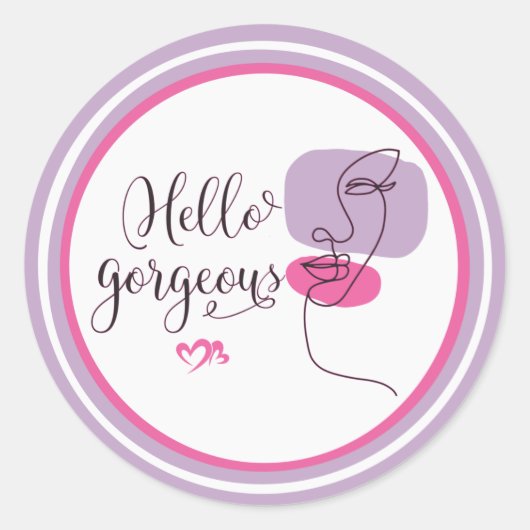 hallo prachtige Sticker voor gezichtsillustratie (Voorkant)