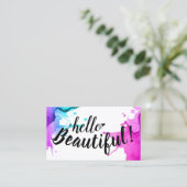 hallo Prachtige Typografie Elegant Waterverf Visitekaartje (Staand voorkant)