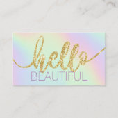 hallo prachtige Typografie-pasta-holografisch Visitekaartje (Voorkant)