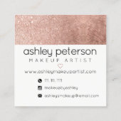 hallo prachtige typografie roos goud glitter 2 vierkante visitekaartje (Achterkant)