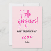 Hallo prachtige Valentijnsdag xoxo roze kaart (Voorkant)