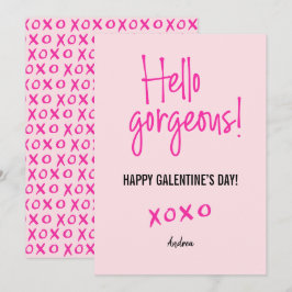Hallo prachtige Valentijnsdag xoxo roze kaart