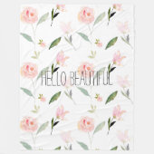 hallo prachtige Waterverf Floral roze tuinkerkiek Fleece Deken (Voorkant)