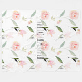 hallo prachtige Waterverf Floral roze tuinkerkiek Fleece Deken (Voorkant (Horizontaal))