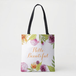 hallo prachtige Waterverf Garden Flowers Tote Bag