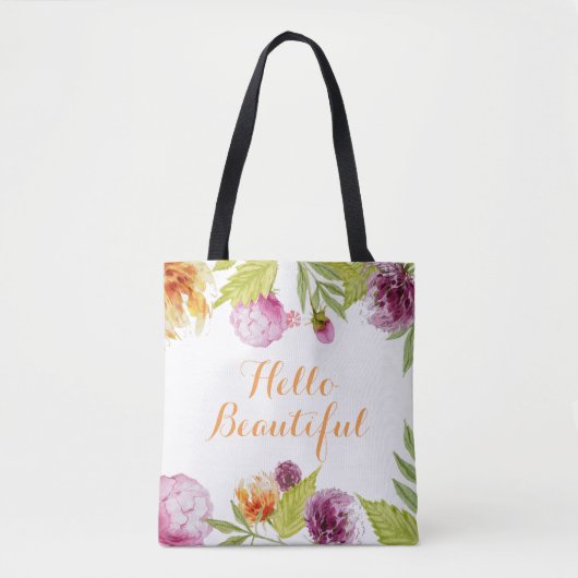 hallo prachtige Waterverf Garden Flowers Tote Bag (Voorkant)