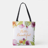 hallo prachtige Waterverf Garden Flowers Tote Bag (Achterkant)