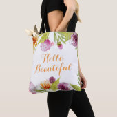 hallo prachtige Waterverf Garden Flowers Tote Bag (Dichtbij)