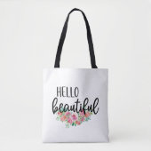 hallo prachtige Waterverf Rozen Typografie Modern Tote Bag (Voorkant)