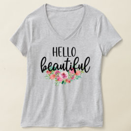 hallo prachtige Waterverf Rozen Typografie T-shirt