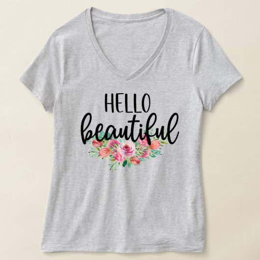 hallo prachtige Waterverf Rozen Typografie T-shirt (Laagn)