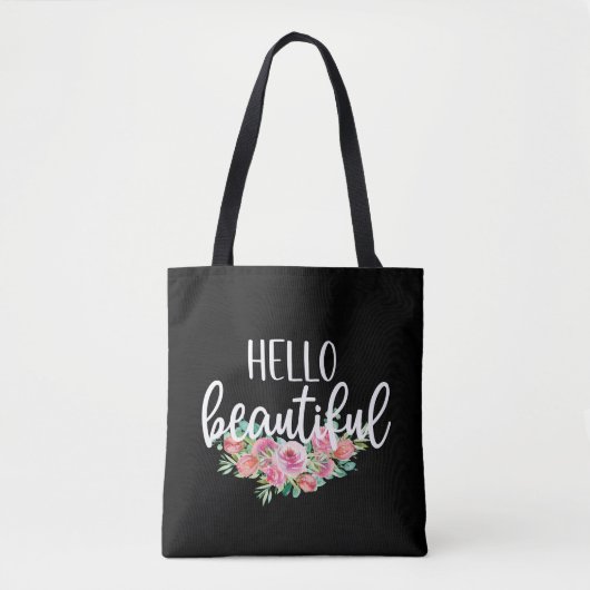 hallo prachtige Waterverf Rozen Typografie Tote Bag (Voorkant)
