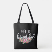 hallo prachtige Waterverf Rozen Typografie Tote Bag (Achterkant)