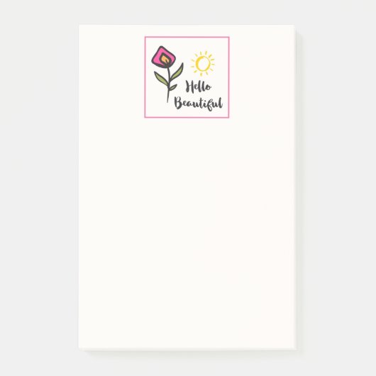 hallo prachtige wilde bloemen en zon post-it® notes (Voorkant)