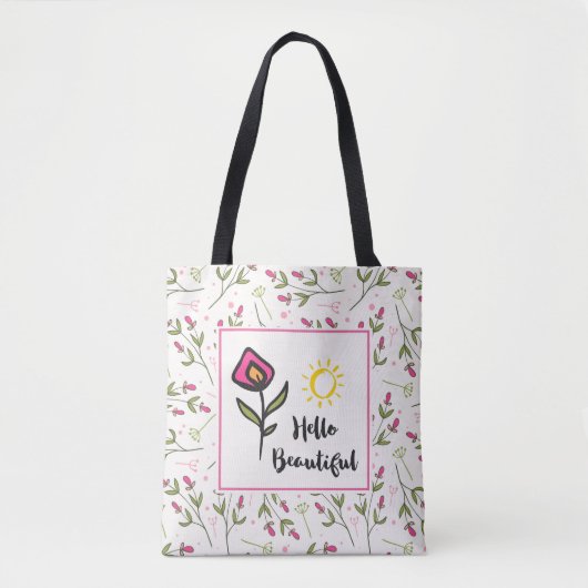 hallo prachtige  wilde bloemen en zon tote bag (Voorkant)