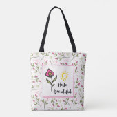 hallo prachtige  wilde bloemen en zon tote bag (Achterkant)