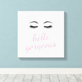 Hallo Prachtige &  wimpers Canvas Afdruk (Insitu (Houten vloer))