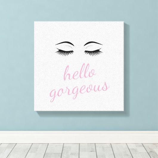Hallo Prachtige &  wimpers Canvas Afdruk (Insitu (Houten vloer))