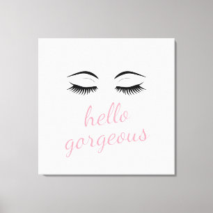 Hallo Prachtige &  Wimpers Glamoureus Canvas Afdruk