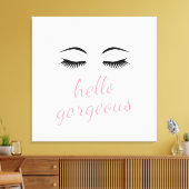 Hallo Prachtige &  Wimpers Glamoureus Canvas Afdruk (Insitu (Woonkamer))