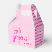 Hallo Prachtige XOXO roze chique Bedankdoosjes (Achterkant)