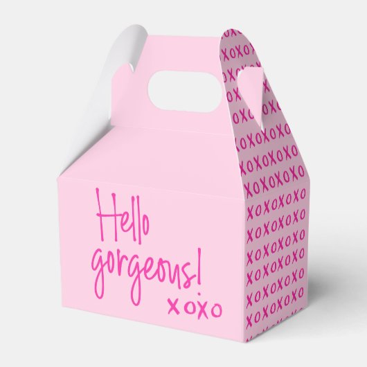 Hallo Prachtige XOXO roze chique Bedankdoosjes (Achterkant)