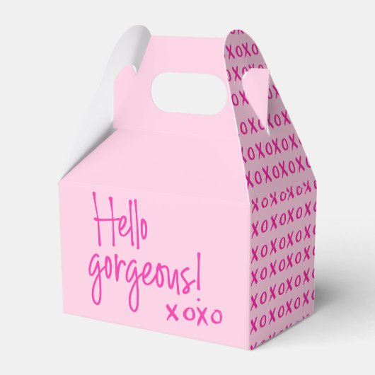 Hallo Prachtige XOXO roze chique Bedankdoosjes (Voorkant Zijde)