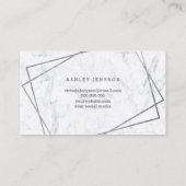 hallo prachtige zilveren script geometrische marme visitekaartje (Achterkant)