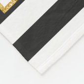 hallo prachtige zwarte en witte gouden strepen fleece deken (Hoek)