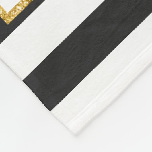 hallo prachtige zwarte en witte gouden strepen fleece deken (Hoek)