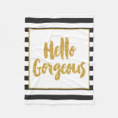 hallo prachtige zwarte en witte gouden strepen fleece deken (Voorkant)