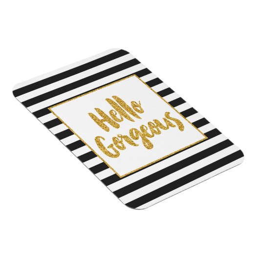 hallo prachtige zwarte en witte gouden strepen magneet (Rechterzijde)