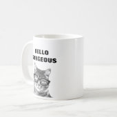 hallo prachtige zwarte en witte mok van 11oz katte (Voorkant links)