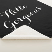 hallo prachtige zwarte en witte sherpa fleece deke sherpa deken (3/4)