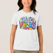 Hallo Pre-K3 Schattige Preschool School Tri-Blend Shirt (Voorkant)
