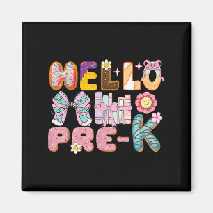 Hallo Pre-k eerste dag van voorschoolse T-shirt vo Magneet