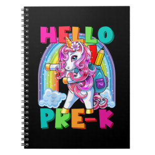 hallo Pre-K Flossing Unicorn Terug naar School Shi Notitieboek