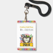 hallo Pre K Hall Pass Badge (Achterkant met lanyard)