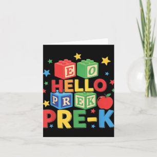 Hallo Pre-k _ Happy eerste dag van Back to School  Kaart