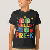 Hallo Pre-k _ Happy eerste dag van Back to School  T-shirt (Voorkant)