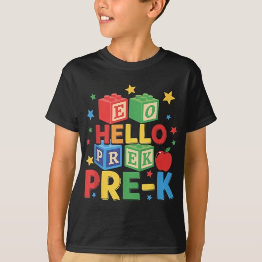 Hallo Pre-k _ Happy eerste dag van Back to School  T-shirt (Voorkant)