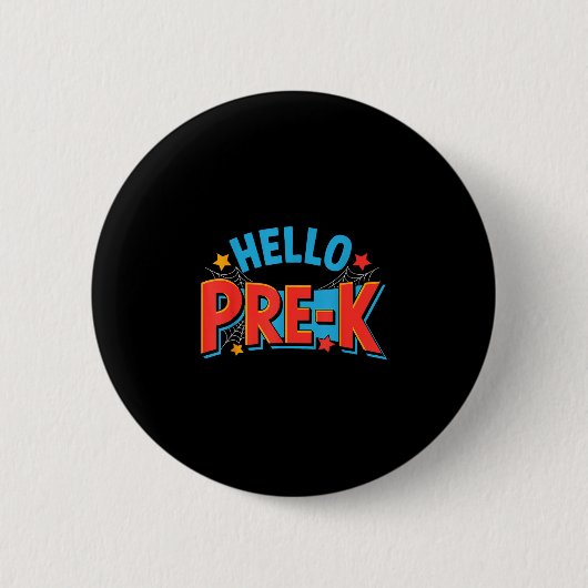 Hallo pre-k kleuterschool squad spin terug naar sc ronde button 5,7 cm (Voorkant)