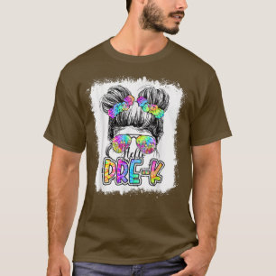 hallo pre-k Messy Bun Girls gooien de kleurstof te T-shirt