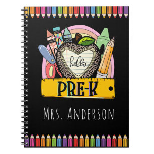 Hallo Pre-k, naam leraar Pre K Notitieboek