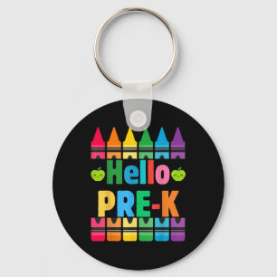Hallo Pre-k potloden terug naar school leraar stud Sleutelhanger