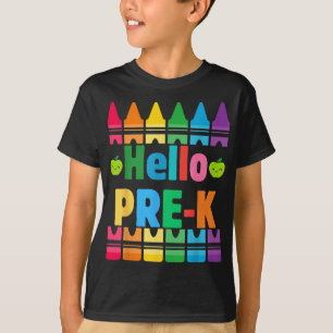 Hallo Pre-k potloden terug naar school leraar stud T-shirt
