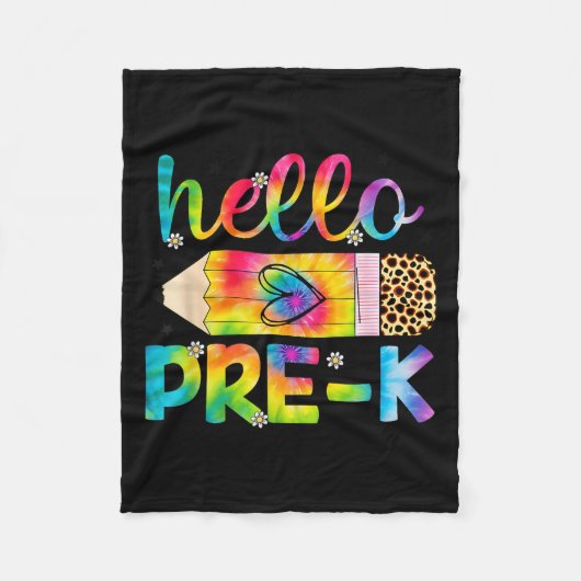 Hallo Pre-k potlood kleurstof terug naar school pr Fleece Deken (Voorkant)