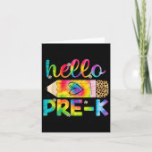 Hallo Pre-k potlood kleurstof terug naar school pr Kaart (Voorkant)