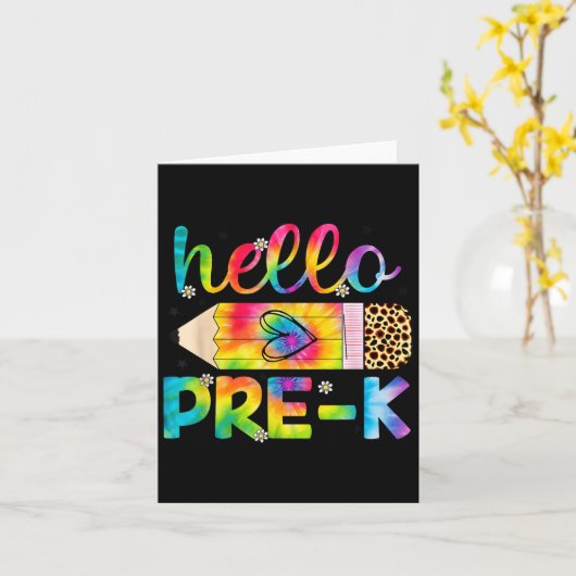 Hallo Pre-k potlood kleurstof terug naar school pr Kaart (Gele Bloem)