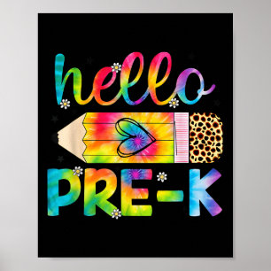 Hallo Pre-k potlood kleurstof terug naar school pr Poster